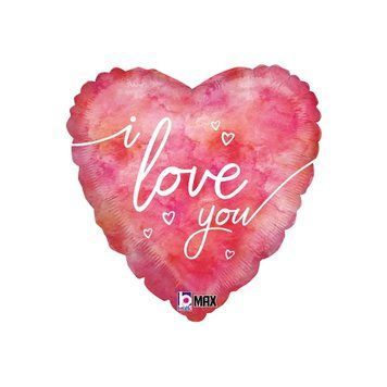 Фольгована кулька серце "I love you" ніжна акварель, Grabo FL-21991 фото